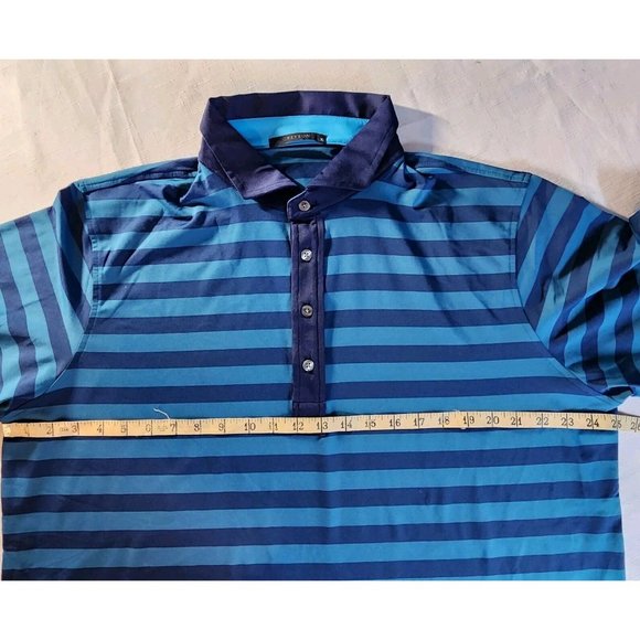 Greyson Polo Shirt Mens XL Blue Striped Short Sleeve Golf Performance NWOT - Picture 8 of 9